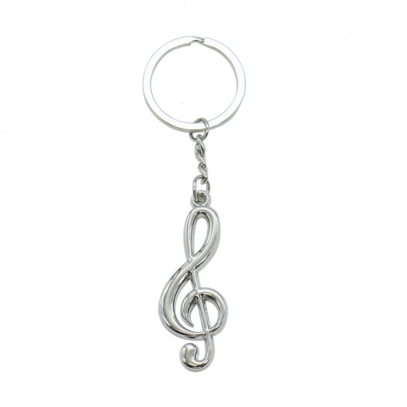 SenseYo 10 Pcs Musical Note Key Chain Metal Music Symbol G-Clef Key Ring Keychain Trinket - Image 3